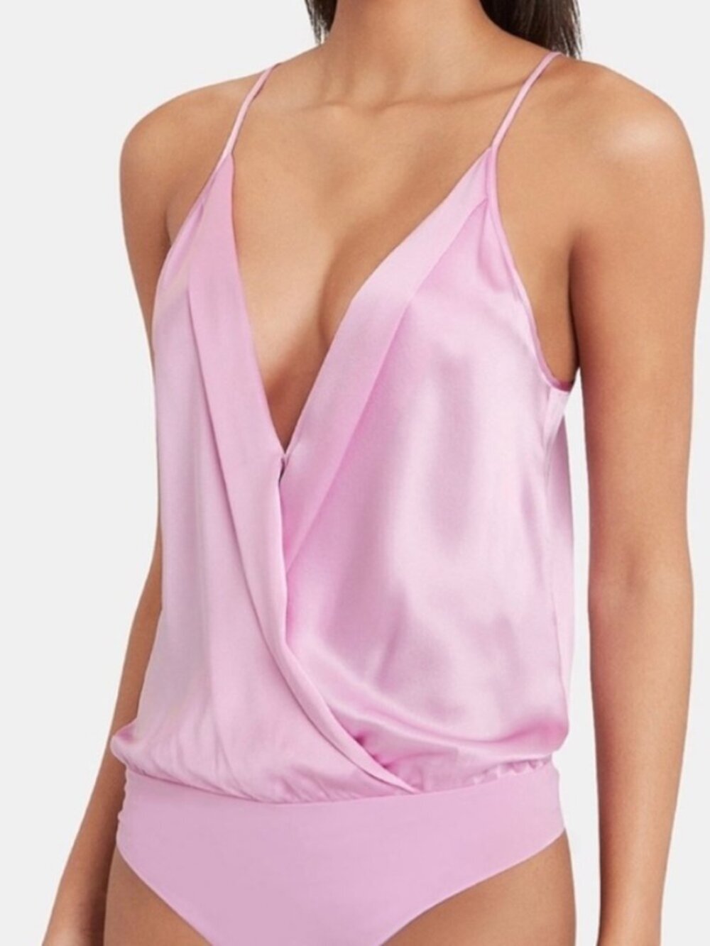Michelle Mason Silk Bodysuit Lilac Pink Size 0